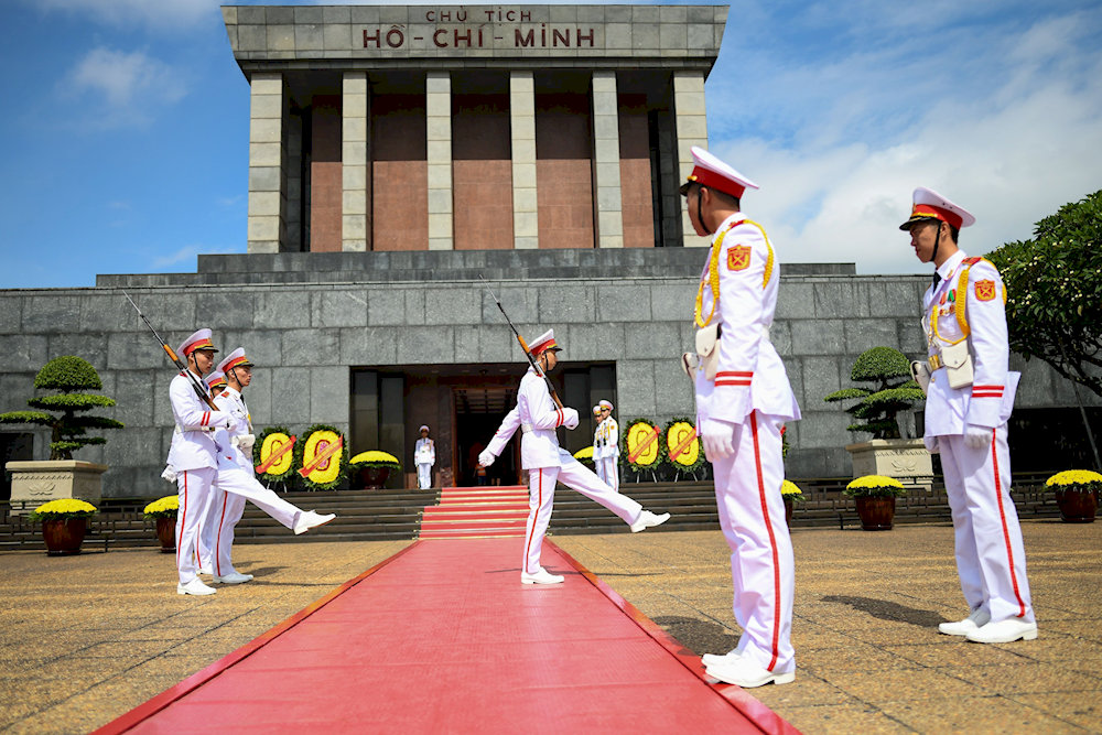 Visiting the Ho Chi Minh Mausoleum allows visitors to witness formal ceremonies 